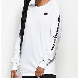 Authentic champion white long sleeve tee